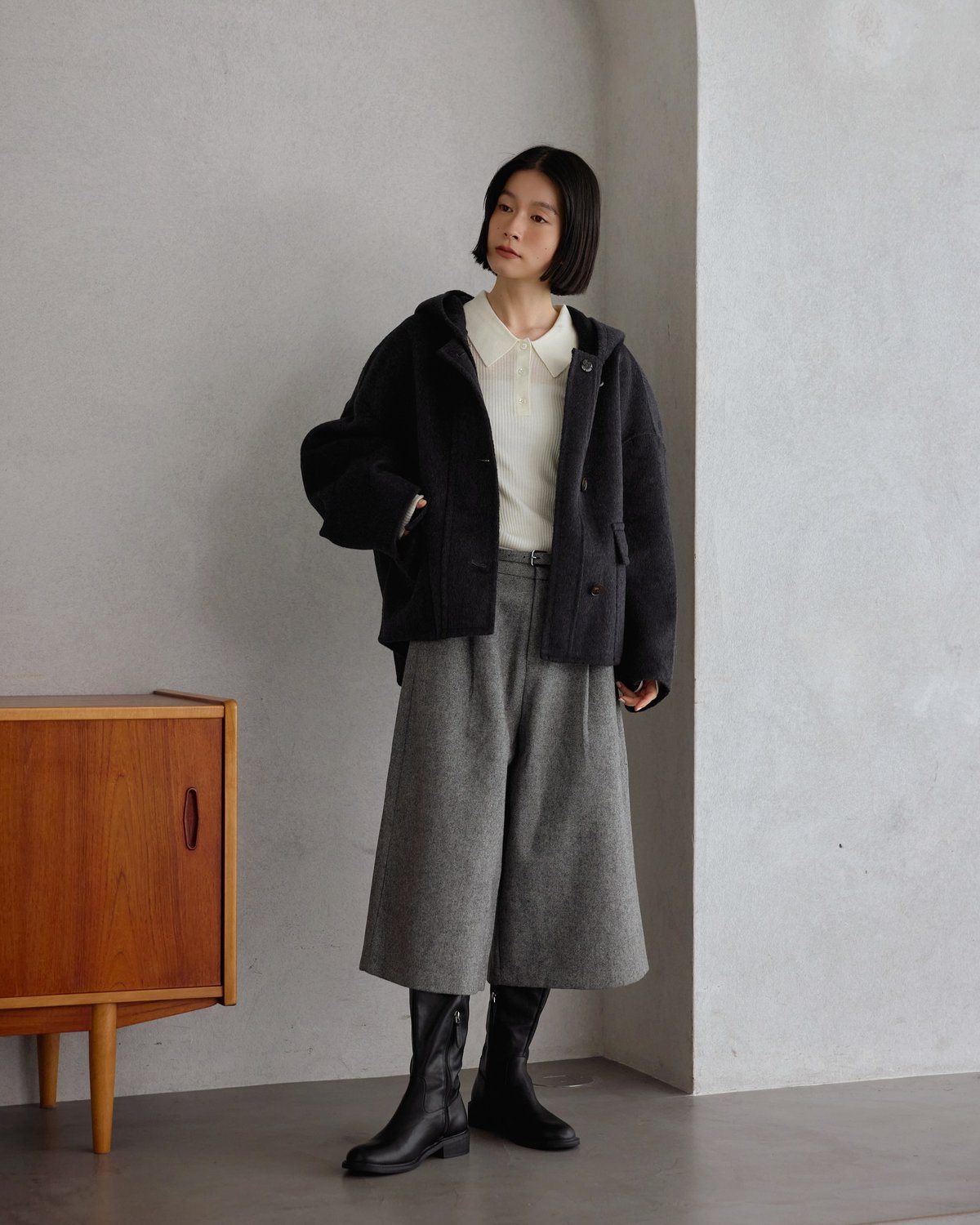 ジャケット・アウター FASHIRU hoodie wool short coat hoodie wool short coat | F A S H I R U