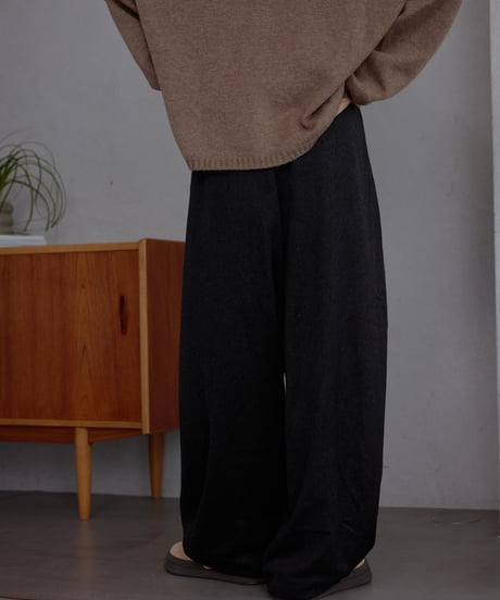 wool blend setup pants/2color