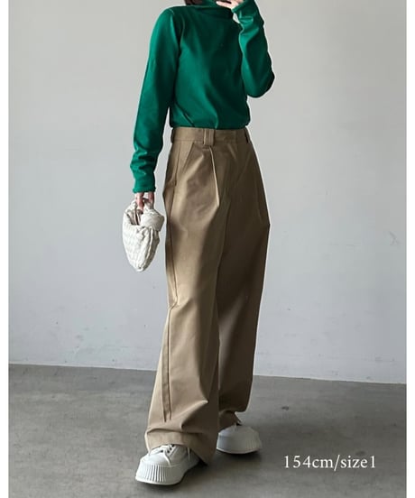tuck wide chino pants/2color/2size