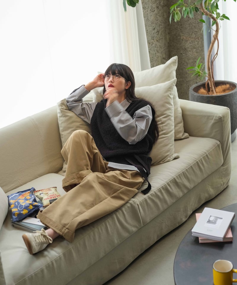 tuck wide chino pants/2color/2size | F A S H I R U