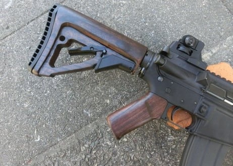 受注　マルイ　M4 GBBシリーズ用　ウッドグリップ製作