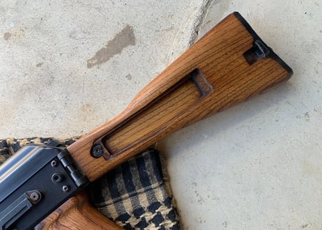 受注 東京マルイSAIGA12K用折り畳み式ウッドストック製作