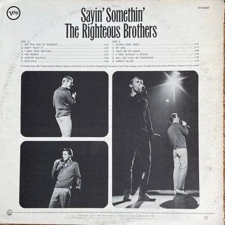 THE RIGHTEOUS BROTHERS / Sayin' Somethin'