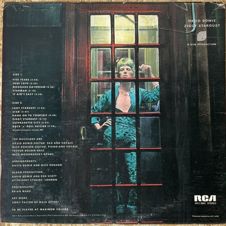 DAVID BOWIE / The Rise And Fall Of Ziggy Stardust And The Spiders From Mars