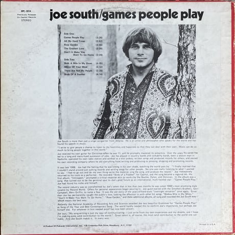 JOE SOUTH / Games People Play