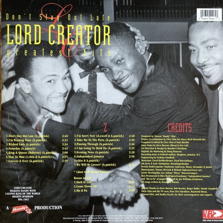 LORD CREATOR / Don't Stay Out Late: Greatest Hits