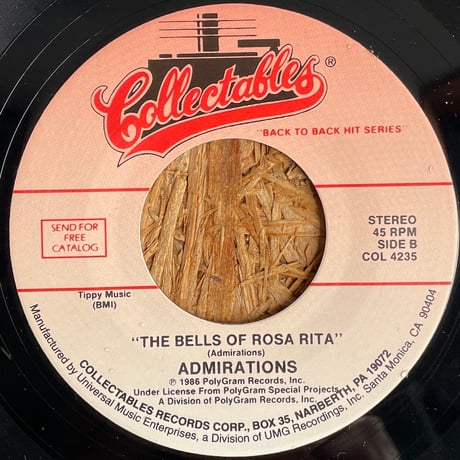 THE DIAMONDS / Little Darlin' / ADMIRATIONS / The Bells Of Rosa Rita