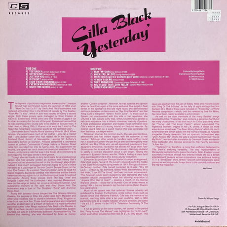 CILLA BLACK / Yesterday