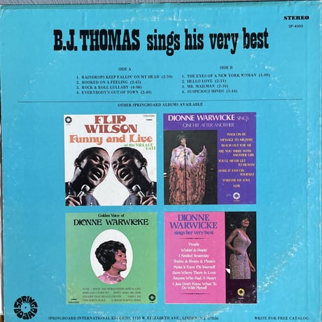 B.J. THOMAS / Sings His Very Best