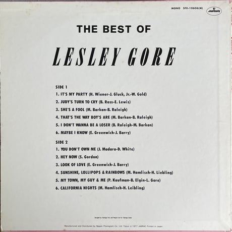 LESLEY GORE / The Best Of Lesley Gore - Rock'n'Roll Collection Vol. 4