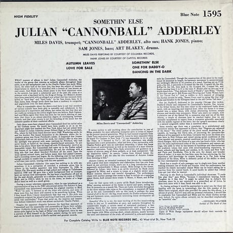 CANNONBALL ADDERLEY / Somethin' Else