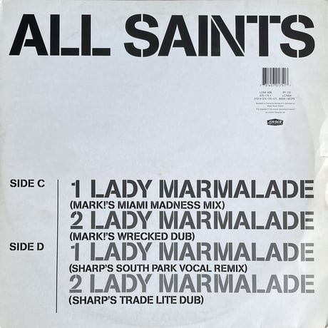 ALL SAINTS / Under The Bridge / Lady Marmalade (Remixed)