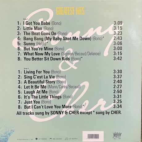 SONY & CHER / Greatest Hits