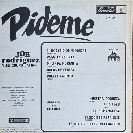 JOE RODRIGUEZ Y SU GRUPO LATINO / Pideme