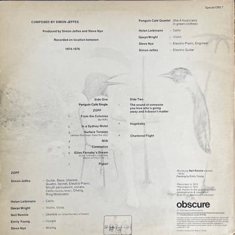 SIMON JEFFES Performed By Members Of The Penguin Café Orchestra / Music From The Penguin Café