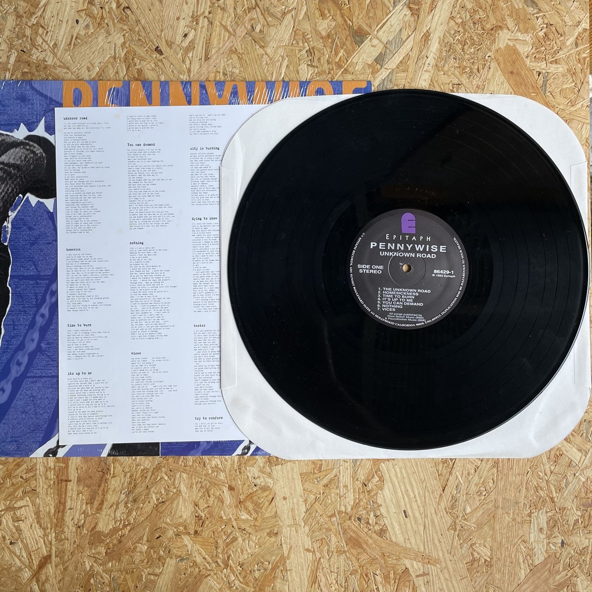 PENNYWISE「Unknown Road」レコード レア ミスプリント盤
