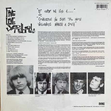 THE YARDBIRDS / Five Live Yardbirds