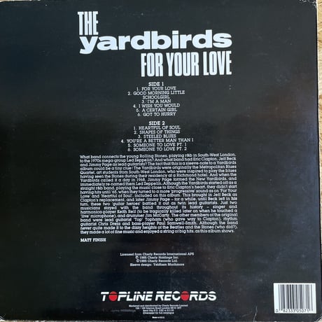 THE YARDBIRDS / For Your Love