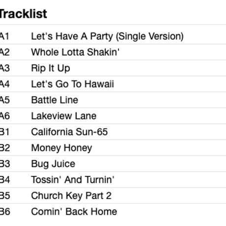 THE RIVIERAS / Let's Have A Party
