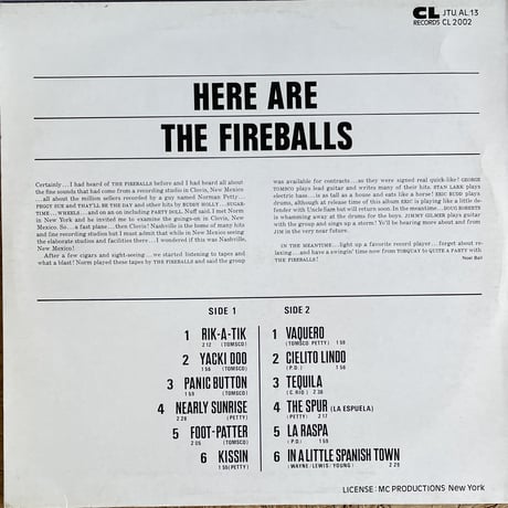 THE FIREBALLS / Here Are The Fireballs