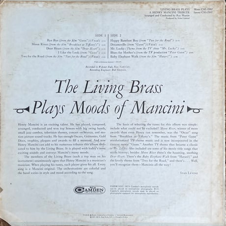 LIVING BRASS, RAY MARTIN / Living Brass Plays A Henry Mancini Tribute