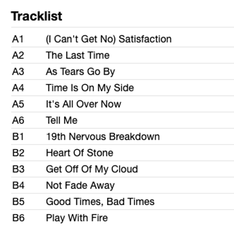 THE ROLLING STONES / Big Hits (High Tide And Green Grass)