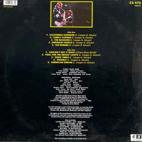 CLIMAX BLUES BAND / Drastic Steps