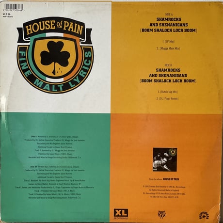 HOUSE OF PAIN / Shamrocks And Shenanigans (Boom Shalock Lock Boom)