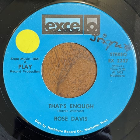 ROSE DAVIS / That's Enough