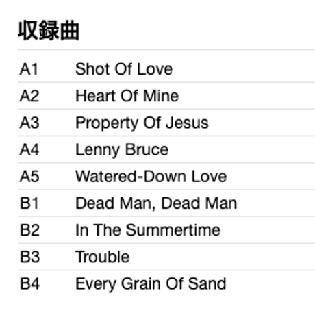 BOB DYLAN / Shot Of Love