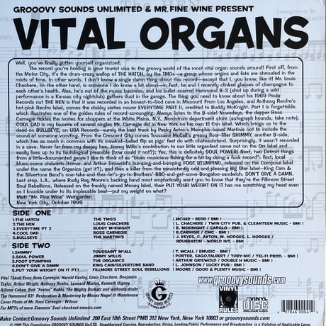 V.A. / Grooovy Sounds Unlimited & Mr Fine Wine Present Vital Organs