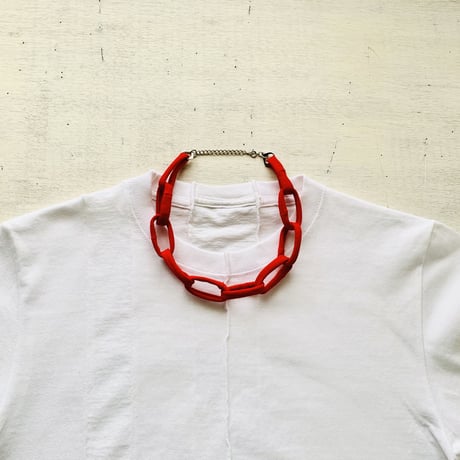 Chain necklace　-Red-