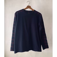 Tartan  navy L/S T-shirt 