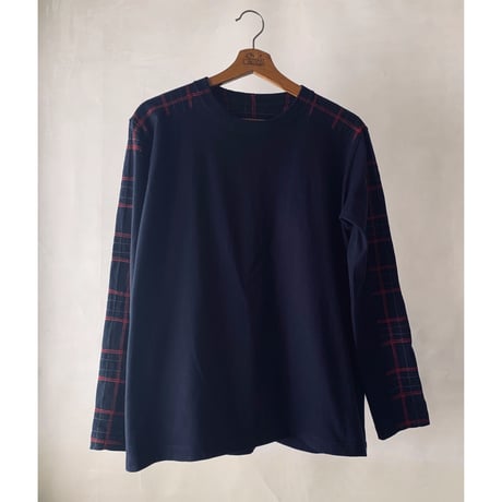 Tartan  navy L/S T-shirt 