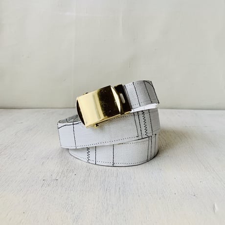 Rush Lines Belt (white & gold)