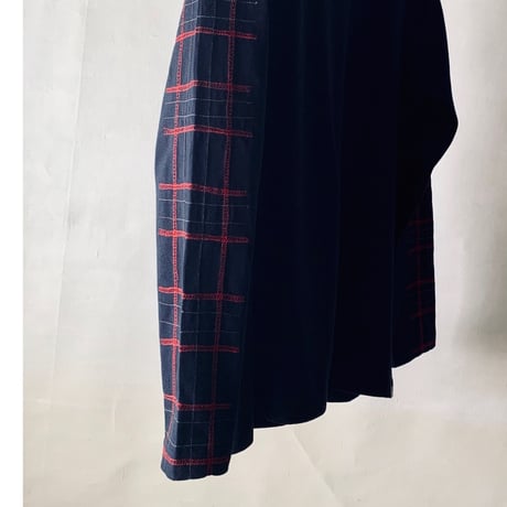 Tartan  navy L/S T-shirt 