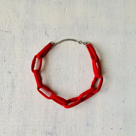 Chain necklace　-Red-