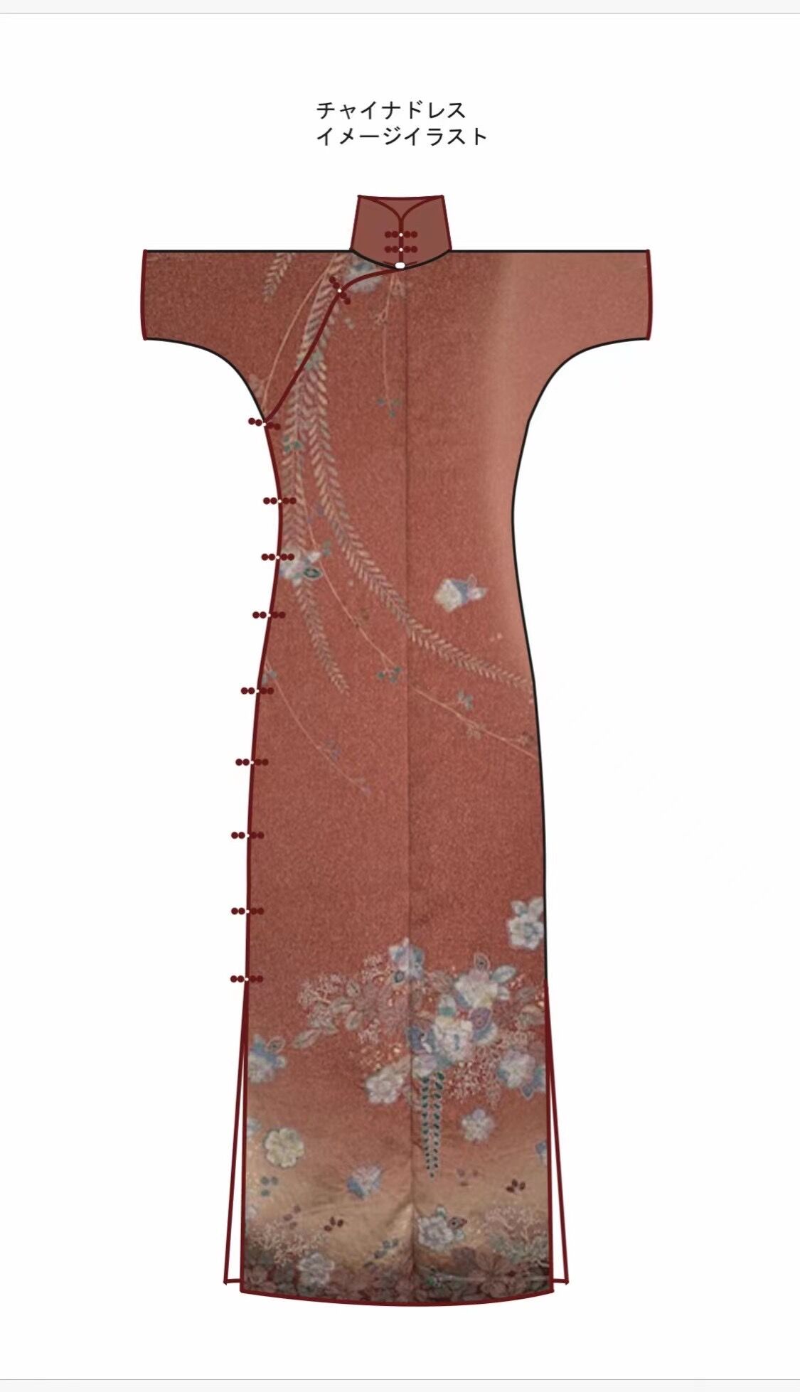 NO：売約済み)150オ一ダ一着物リメイク&amp;チャイナドレス 暗闇に花咲くアシンメトリーチャイナワンピースドレス – 個性的な