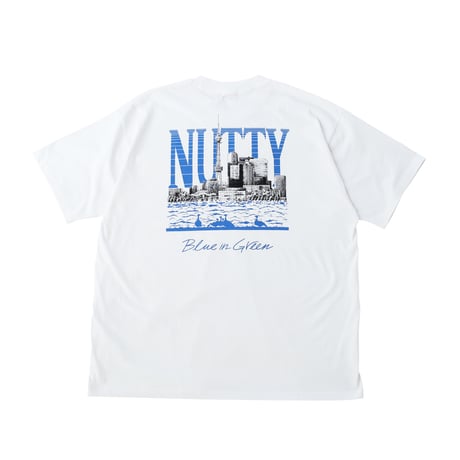 nuttyclothing /  BLUE IN GREEN  T-SHIRT WHITE