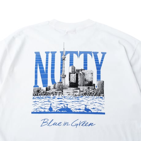 nuttyclothing /  BLUE IN GREEN  T-SHIRT WHITE