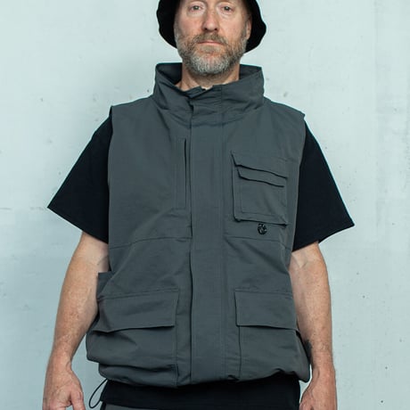 nuttyclothing × GOODWAVE / Flowing vest Charcoal grey