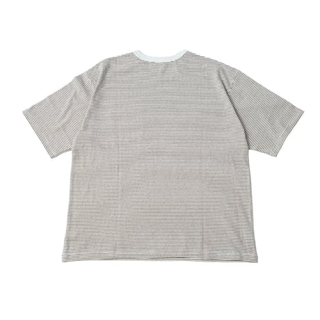 nuttyclothing  / Multi Border Pocket T-Shirt Ecru White