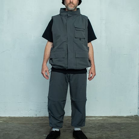 nuttyclothing × GOODWAVE / Flowing vest Charcoal grey