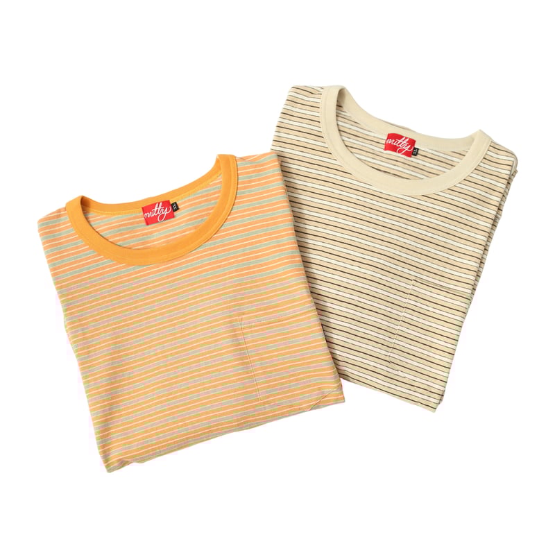 nuttyclothing / Multi Border Pocket L/S T-Shi nuttyclothing / Multi Border Pocket L/S T-Shi
