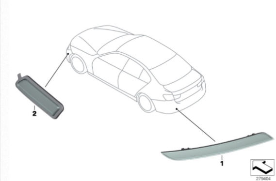 US BMW 純正品 3シリーズ F30 F31 北米 オレンジ サイドマーカー 左右