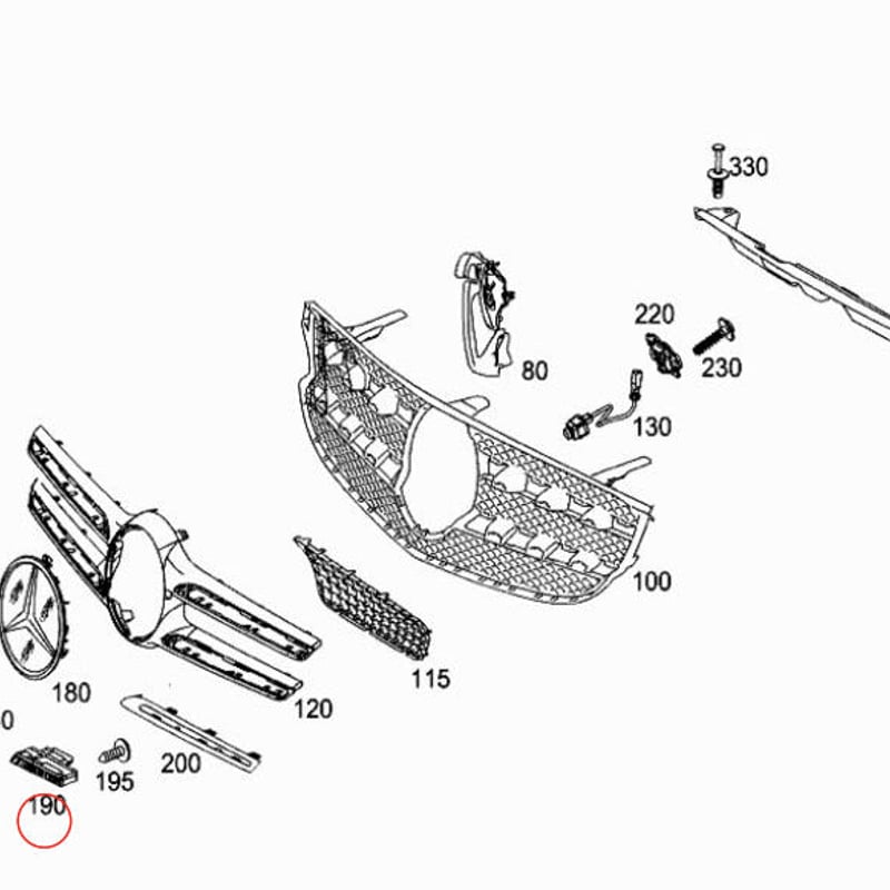 Mercedes-Benz 純正品 X/C253 GLC43 ダイヤモンドグリル用 AMG エ...