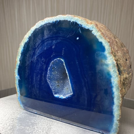 瑪瑙原石（水晶付き）  青大サイズ