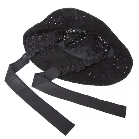 bouquet hat / black,white
