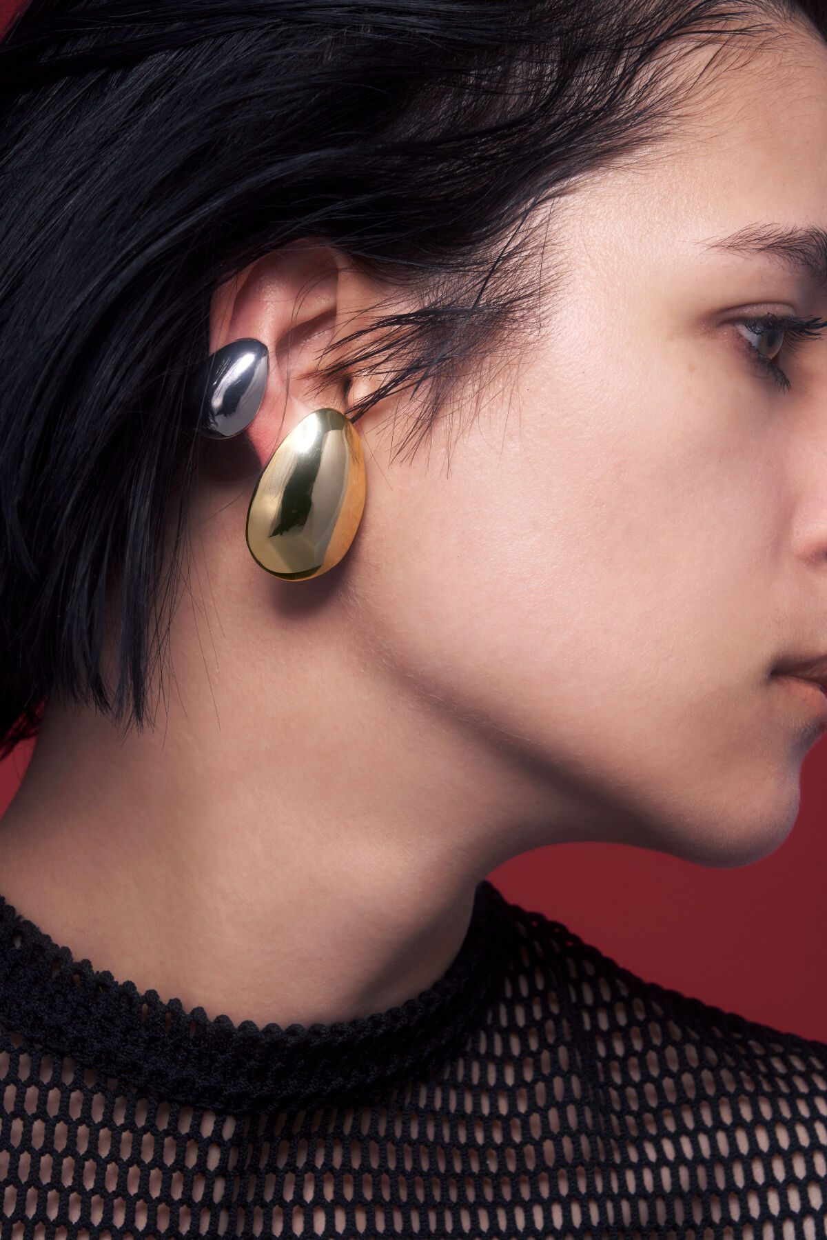 petite calm earring / silver,gold | IRIS47 off...