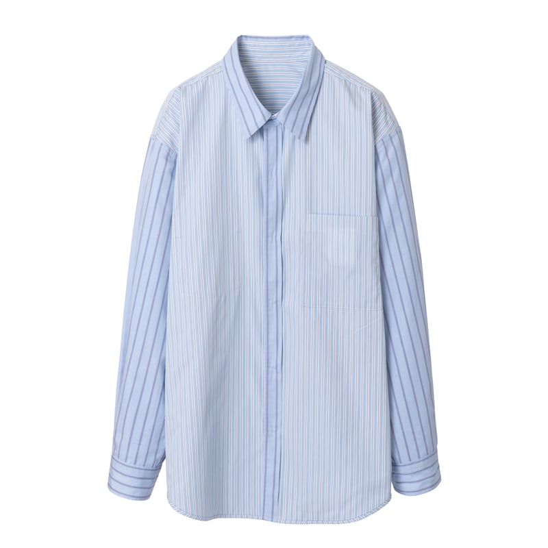 nuterm Double Pockets S/S Shirts ライトサックス nuterm / Double Face shirt #Light blue | WHITE